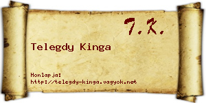 Telegdy Kinga névjegykártya